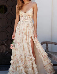 SLEEVELESS PRINTED WAIST DRESS-off white