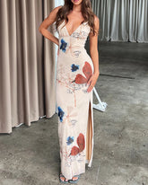 Sexy Slim Long Floral Dress