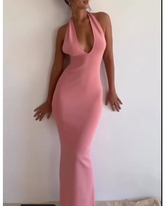 V-neck backless sexy dress