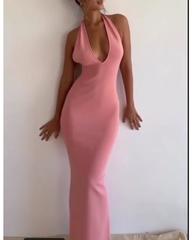 V-neck backless sexy dress