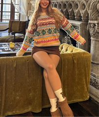 Colorful Jacquard Knitted Sweater