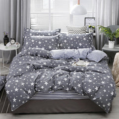 Home Textile Pink Bedding Set For Girl Kid Teen Beds Sheet Strawberry Duvet Quilt Cover Pillowcase Stripe Bed Sheet