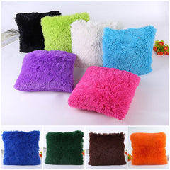 New Fluffy Fur Decorative Throw Pillow Cover Luxury Crystal Plush Velvet Soft Cushion Cover Solid Dyed Sofa Car Bed Pillowcases