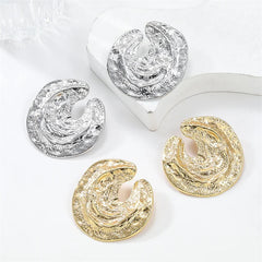 Large Round Spiral Earrings