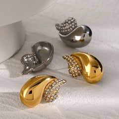 Double Layer Drop Rhinestones Earrings