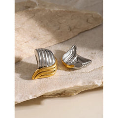 Gold And Sliver Color Stud Earrings