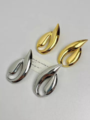 Glossy Leaf Geometric Earrings