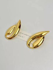 Glossy Leaf Geometric Earrings