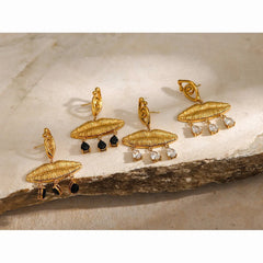 Lips Droplet Tassel Stud Earrings