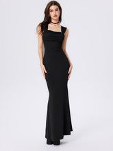 Square Neck Vest Dress Sexy Slim Fit Long Fishtail Dress