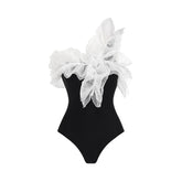 French Retro One-Piece Swimsuit