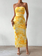 High Waist Slim Fit Slit Bandeau Hip Dress