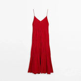 Sling V-neck A-line Long Dress