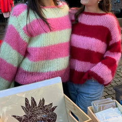 Striped Fuzzy Sweater