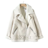Faux Leather Double-Sided Zipper Biker Jacket