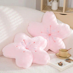 45cm New Pink Sakura Plush Pillow Kawaii Flowers Plush Pillow Mat Lifelike Soft Cherry Blossom Cushion Plushie Props