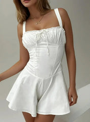 White Corset Strap Romper