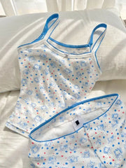 Printed Cami Top And Boxer Shorts Pj Set