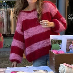 Striped Fuzzy Sweater