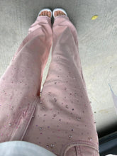 Pink Rhinestones High Waist Jeans