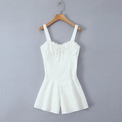 White Corset Strap Romper