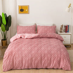 High Quality Geometric Cut Flowers Bedding Set Queen King Size Solid Home Duvet Cover Set Single Double Quilt Covers Pillowcases