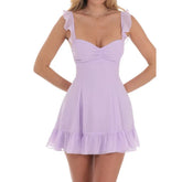 Floral Print Ruffle Strap Mini Dress - Summer Statement