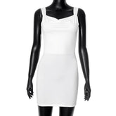 White Bow Backless Mini Dress
