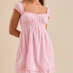 Ruffles Hem Babydoll A-line Mini Dress
