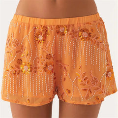 Sequins Beaded Embroidery Shorts