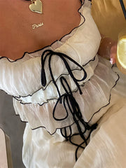 Cami Tie Up Top And Maxi Skirt Set
