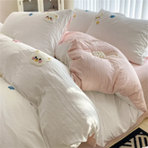 INS Style Bedding Sets Quilt Cover Sets Romantic Bedclothes Decor Woman Girls Bedroom Duvet Cover Sets 4pcs