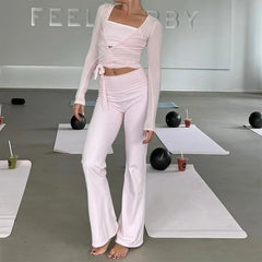 Wrap Around Tie Up Top And Pants Set