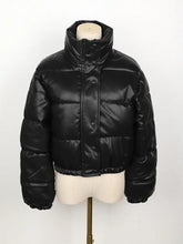 Faux Leather Puffer Short Jacket