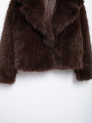 Brown Faux Fur Coat Jacket