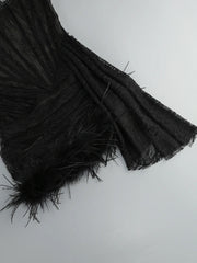 Lace Strapless Corset Gloves Mini Dress