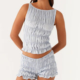 Ruched Tank Top And Shorts Set