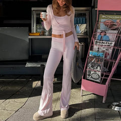 Wrap Around Tie Up Top And Pants Set