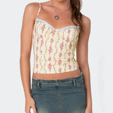 Floral Stripe Print Cami Top