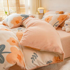 High Quality Winter Warm Thicken Super Soft Velvet Plush Duvet Cover King Queen Size Fine Coral Fleece Quilt Cover No Pillowcase