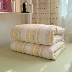 Beddings Sets Cotton Plaid Bedroom Bedding Set White Dormitory Student Bed Linen Set Twin Size Bedding on Offer Sheet Queen King