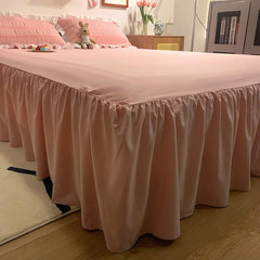 Ruffled Seersucker Duvet Cover Set 3/4pcs Soft Lightweight Down Alternative Grey Bedding Set with Bed Skirt and Pillowcases