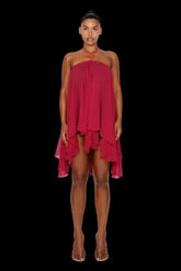 Frill O-Shaped Mini Dress