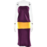 Satin Tube Color Patchwork Long Dress