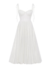 White Tie-Up Long Dress