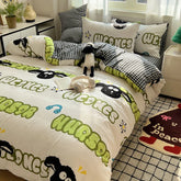 Bed Linen Bed Sheets Set Sweet Dots Duvet Cover Set Quilt Cover Bed Sheet Girls Quilt Sets Queen Size INS Blogger Comforter Sets