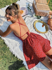 Confetti Crisscross Floral Backless Dress