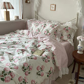 100% Cotton French pastoral style Bedding Set Soft Duvet Cover Bedclothes Bedspread Pillowcases Flat Sheets Comforter Sets