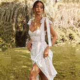 Clarissa Floral Print Knot Straps Dress