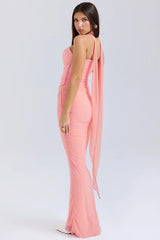 Corset Top With Long Scarves And Body-con Midi Skirt Set